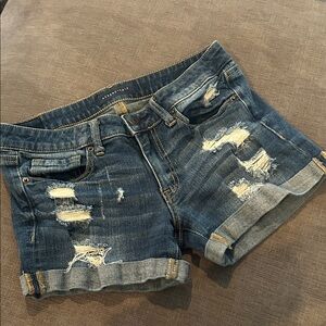AEROPOSTALE MIDI Distressed Jean Shorts 4